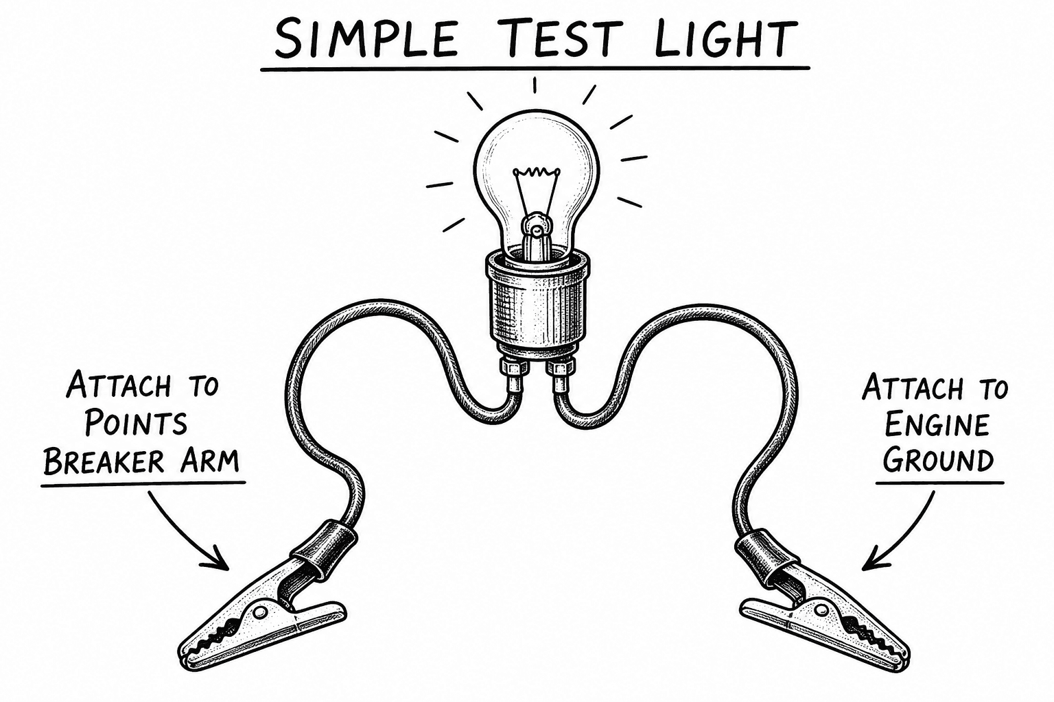 Simple test light used to set Model A Ford ignition timing.